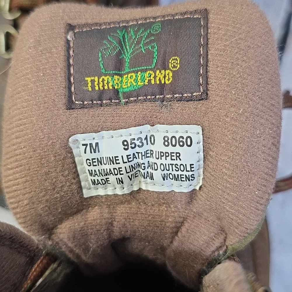 Timberland Euro Hiker Women's Boots Olive and Brown Sz 7 - Picture 3 of 13
